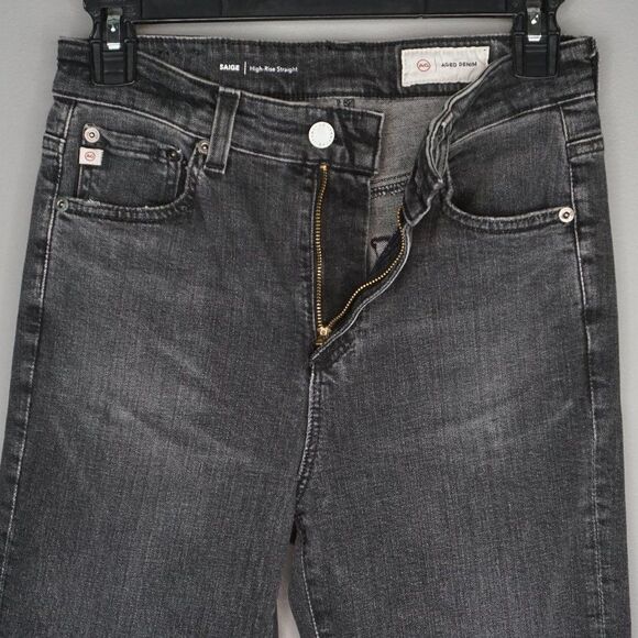New AG Adriano Goldschmied Saige High Rise Straight Jeans 10 Yrs Bonfire size 25 - Picture 14 of 16
